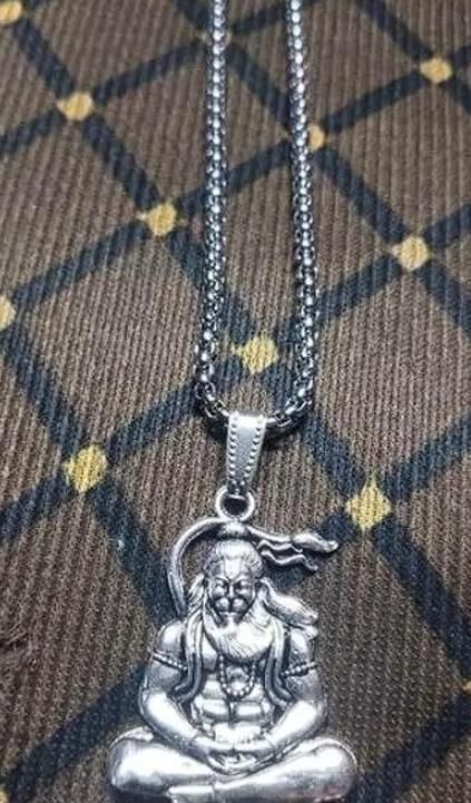 Hanuman Silver Coated Locket With Chain