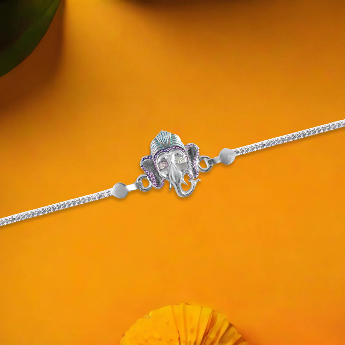 Silver Plated Ganesh Rakhi