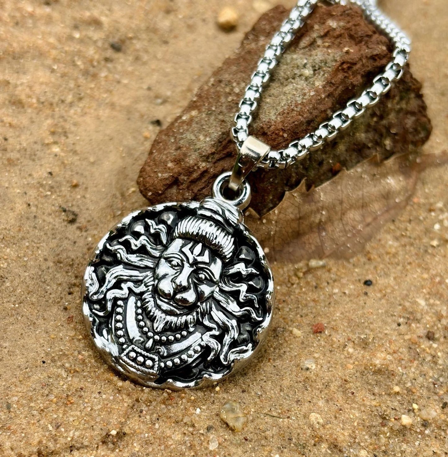 Silver Plated Lord Hanuman Chain With Pendant (Pack of 4)
