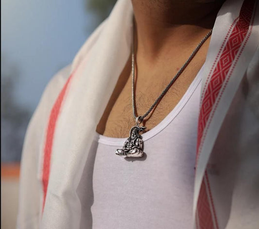 Hanuman Silver Coated Locket With Chain