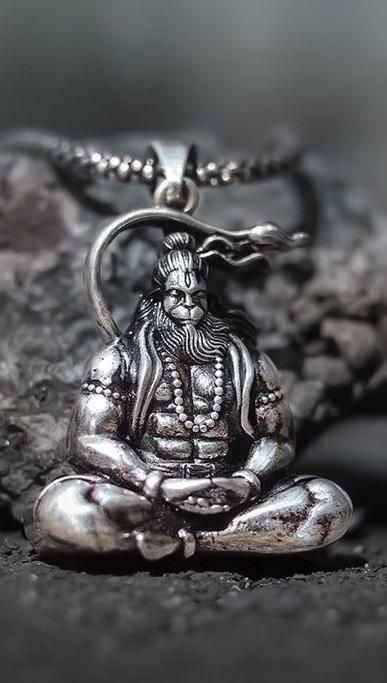 Hanuman Silver Coated Locket With Chain